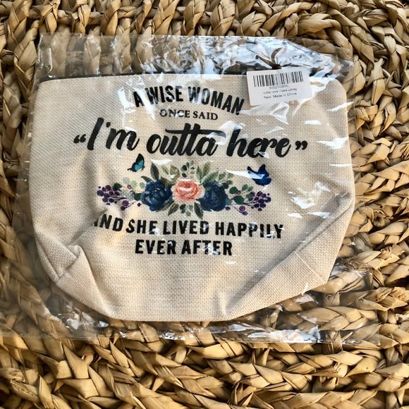 NWT Gift for Woman Leaving Partner Zipped Make-Up Accessory Bag Pouch 9.5" x 7" - Picture 4 of 4